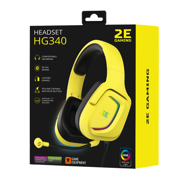  2E Gaming HG340 RGB USB 7.1 Yellow (2E-HG340YW-7.1) -  9