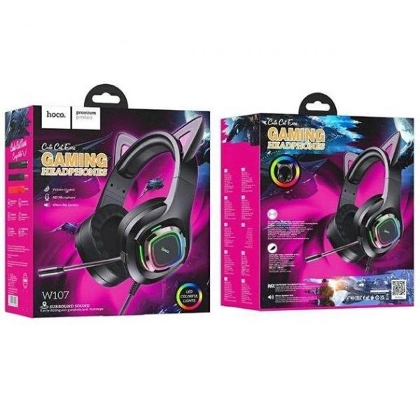 �������� Hoco W107 Cute Cat Ear luminous Phantom Black EU - �������� 7
