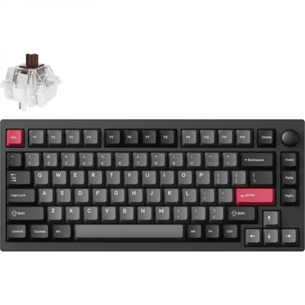 Lemokey ��������� ��������� P1 Pro 84Key, Keychron Super Brown, WL/BT/USB-A, QMK/VIA, Hot-Swap, EN/UKR, RGB, Knob, Carbon Black P1P-M3-UA - �������� 2