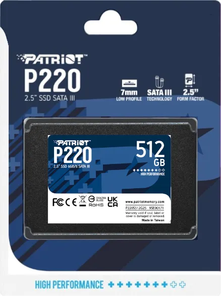SSD  Patriot P220 512Gb SATA III 2.5" 3D NAND (P220S512G25) -  4