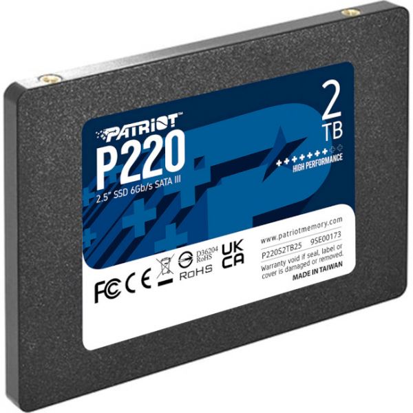 ������������ ����������� 2Tb, Patriot P220, SATA3, 2.5", 3D TLC, 550/500 MB/s (P220S2TB25) - �������� 2