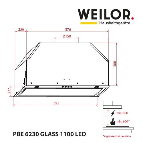  WEILOR PBE 6230 GLASS WH 1100 LED -  9