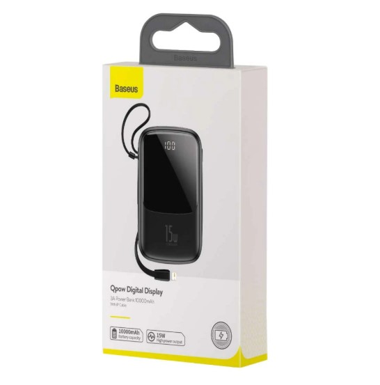 ��� Baseus Qpow Digital Display 10000mAh 15W with Lightning Cable (PPQD050101) Black - �������� 4