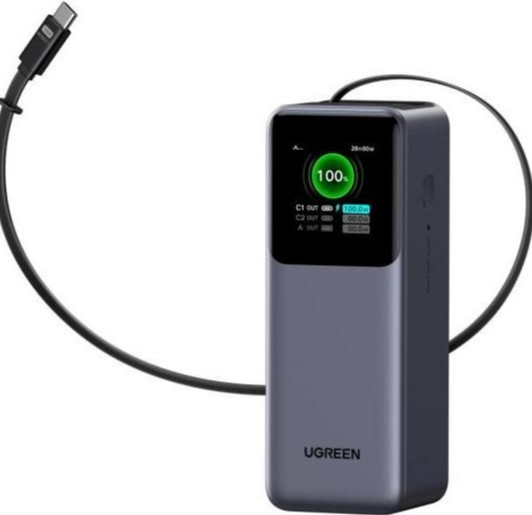 ��� Ugreen Nexode PB726 20000mah 165W Retractable Cable LED Gray (55987B) UA UCRF - �������� 2
