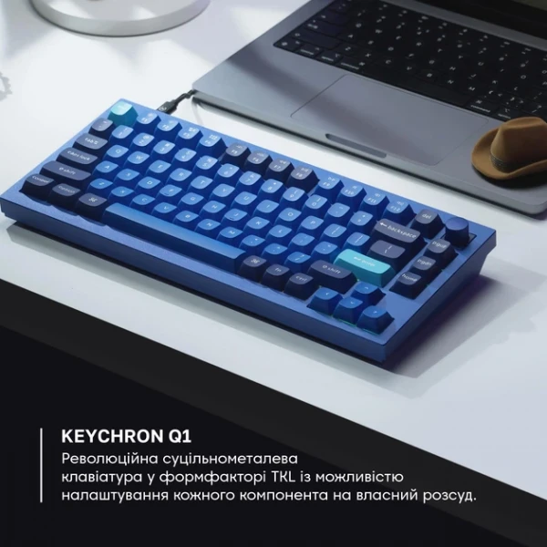 ��������� Keychron Q1 84Key Gateron G PRO Brown USB-A Hot-Swap QMK Knob EN RGB Navy (Q1O3_KEYCHRON) - �������� 4