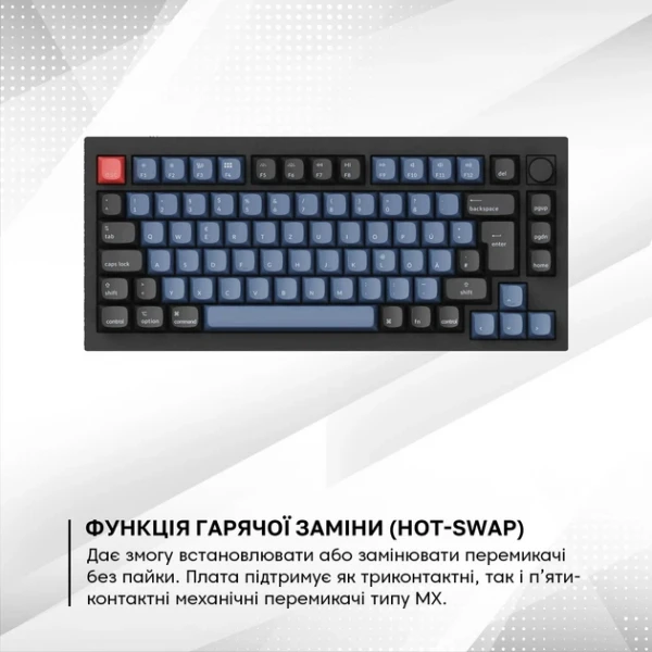 ��������� Keychron Q1 84Key Gateron G PRO Brown USB-A Hot-Swap QMK Knob EN RGB Navy (Q1O3_KEYCHRON) - �������� 6