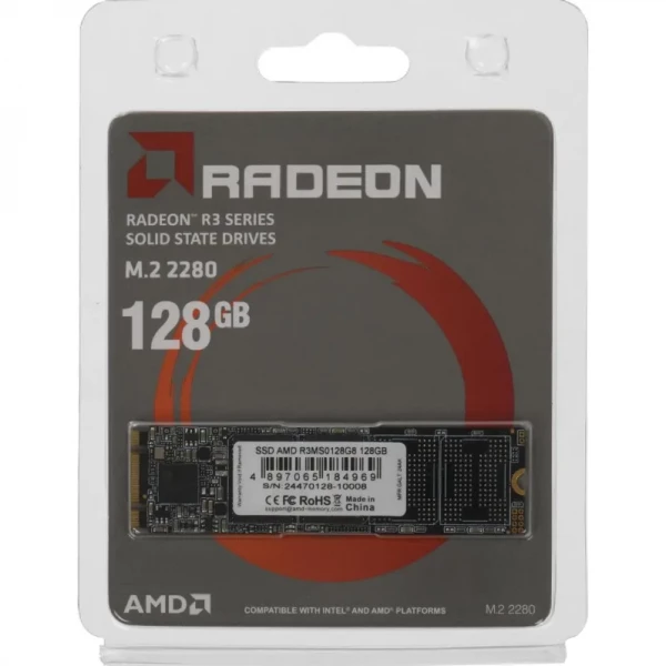 ������������ ����������� SSD 128Gb, AMD R3, SATA3, M.2 2280, 3D TLC, 520/450 ��/� (R3MS0128G8) - �������� 4