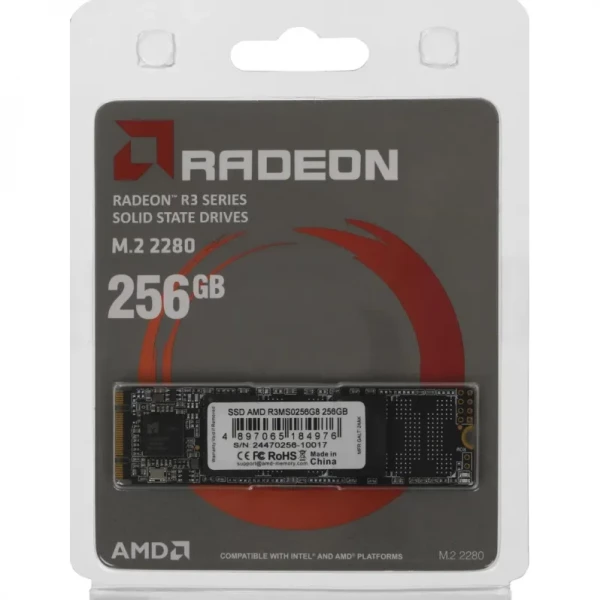 ������������ ����������� SSD 256Gb, AMD R3, SATA3, M.2 2280, 3D TLC, 520/450 ��/� (R3MS0256G8) - �������� 4