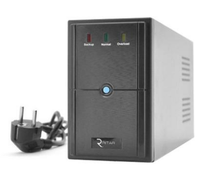  Ritar E-RTM500 (300W) ELF-L, LED, AVR, 4st, USB, 2xSCHUKO socket, 1x12V7Ah, metal Case -  1