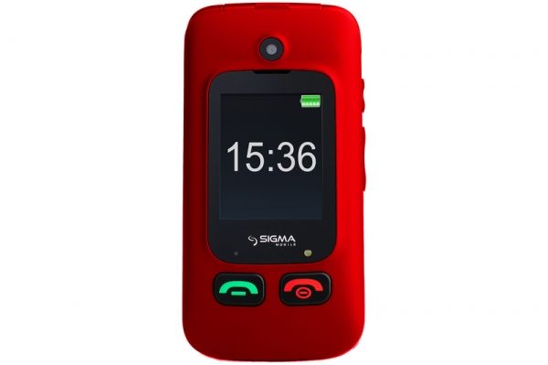 �������� ������� Sigma mobile Comfort 50 Shell Dual Red "���������", 2 MiniSim, ������� 2.4" ���������� (240x320) + 1.7" ���������, �����������, MediaTek MTK6261D, microSD (max 16Gb), BT, FM-����, Cam 0.3Mp, �������, 800 mAh - �������� 2