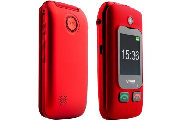 �������� ������� Sigma mobile Comfort 50 Shell Dual Red "���������", 2 MiniSim, ������� 2.4" ���������� (240x320) + 1.7" ���������, �����������, MediaTek MTK6261D, microSD (max 16Gb), BT, FM-����, Cam 0.3Mp, �������, 800 mAh - �������� 3