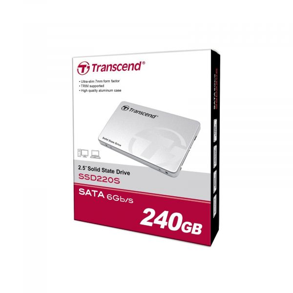   240Gb, Transcend SSD220, SATA3, 2.5", TLC, 500/330 MB/s (TS240GSSD220S) -  4