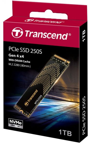   M.2 1Tb, Transcend 250S, PCI-E 4.0 x4, 3D TLC, 7200/6200 MB/s (TS1TMTE250S) -  4
