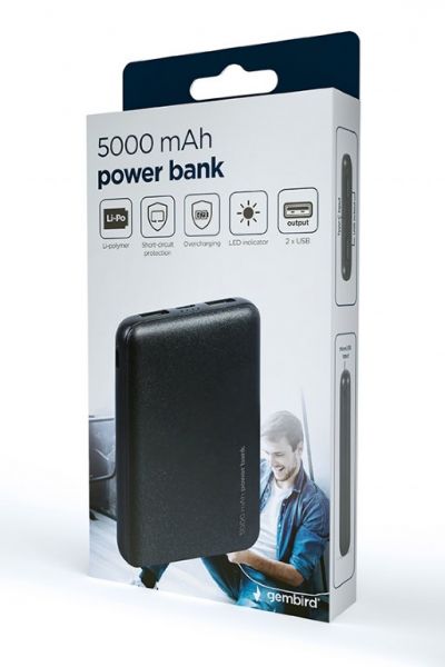 ��� 5000 mAh Gembird PB05-02 Black - �������� 6