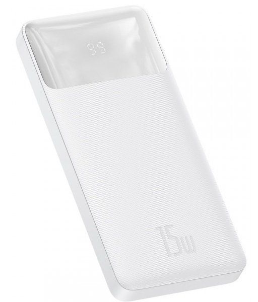    10000 mAh, Baseus Bipow Digital Display, White, 15W (PPDML-I02) -  2