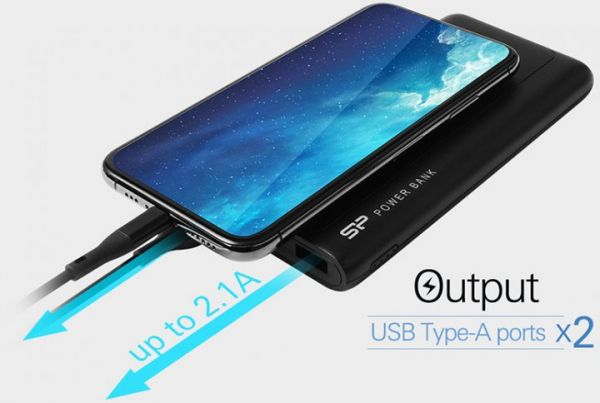 ������������ ������� ������� 10000 mAh, Silicon Power GP15, Black, 2xUSB (5V, 2.1A), ������ smartSHIELD (SP10KMAPBKGP150K) - �������� 6