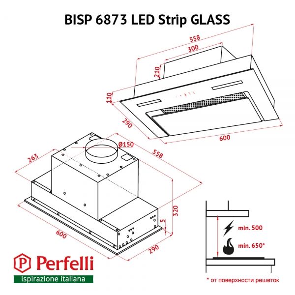 Perfelli BISP 6873 BL LED Strip GLASS -  10