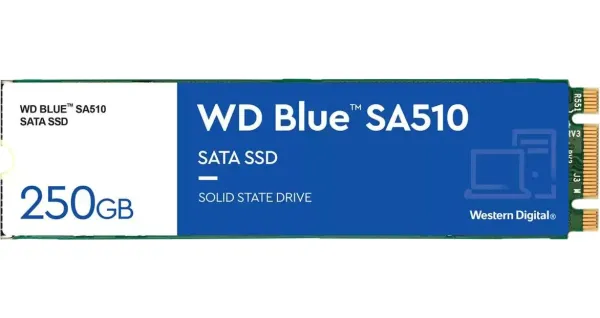 ������������ ����������� SSD 250Gb, Western Digital Blue SA510, SATA, M.2 2280, 3D TLC, 555/520 ��/� (WDS250G3B0B) - �������� 1