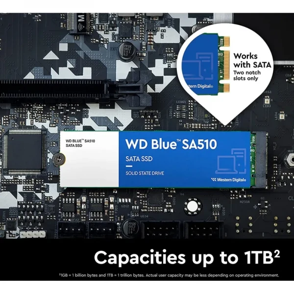 ������������ ����������� SSD 250Gb, Western Digital Blue SA510, SATA, M.2 2280, 3D TLC, 555/520 ��/� (WDS250G3B0B) - �������� 4