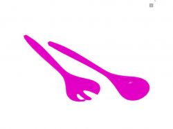 Набір для салату (ложкавиделка) арт.167097/1 темний рожевий ТМАЛЕАНА