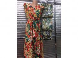 Сукня арт. 8915 / пальми і квіти- червоне L-XL ТМКитай