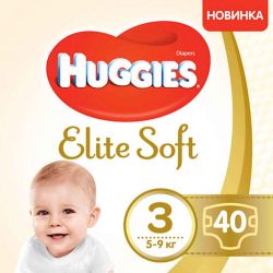 ϳ Elite Soft Jumbo 3 (5-9) 40 Huggies