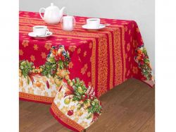 Новорічна скатертина Снігурі 1.5м х 1.1м (кухонний стіл) снр11 ТМПЛАТКИ-ОПТ