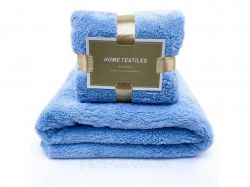 Комплект рушників однотонний Home Textiles (мікрофібра) блакитний ТМ ПЛАТКИ-ОПТ