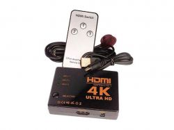 Світч HDMI 3 TO 1 ULTRA HD 4K Живлення, індикатор, пульт. ТМКитай