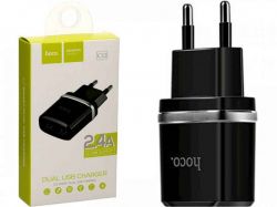      Lightning - C12 Smart  2 USB  2.4A  (EU) Black Hoco