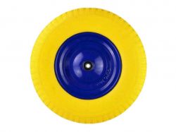 Колесо на тачку поліуретанове жовте 3,00-4, підшипник 20мм ТМVMF EURO