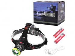 ˳  5000K  2*18650 Police T105-T6COB, zoom,  microUSB, Box 