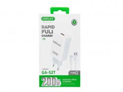 ��������� �������� ������� Type-C GA-52T 1USB (200W super flash charging Vivo) ���� 1� ��GERLAX