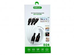 ������ 3 � 1 USB to (microUSBLightningType-C) D24 120W QC3.0 ������ ���� 1,5� ��GERLAX