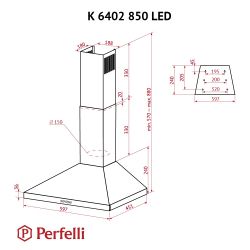 Вытяжка Perfelli K 6402 IV 850 LED - Картинка 10