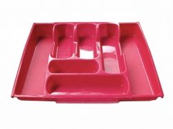 Лоток для столових приборів, розсувний (65*300*420мм) рожевий ТМ КОНСЕНСУС