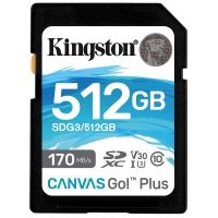  ' Kingston SDXC 512GB Canvas Go! Plus Class 10 UHS-I U3 V30 (SDG3/512GB)
