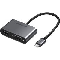  Ugreen CM162 Type-C M - HDMI+VGA Adapter with PD (Silver) (UGR-50505)