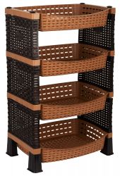 Этажерка для овощей 4-х ярусная Violet House 0761 Роттанг Эко Cream (0761 Роттанг Эко CREAM 4-х ярусн) - Картинка 3