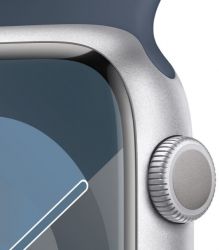   Apple Watch S9 45mm Silver Alum Case with Storm Blue Sp/b - S/M (MR9D3QP/A) -  2