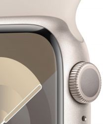   Apple Watch S9 45mm Starlight Alum Case with Starlight Sp/b - S/M (MR963QP/A) -  5