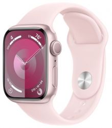   Apple Watch S9 41mm Pink Alum Case with Light Pink Sp/b - S/M (MR933QP/A) -  1