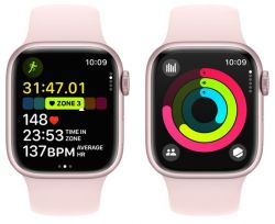   Apple Watch S9 41mm Pink Alum Case with Light Pink Sp/b - S/M (MR933QP/A) -  5