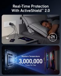 Сетевое зарядное устройство Anker PowerPort 737 GaNPrime - 120W 2xPD & 1xPIQ PPS/DPDS Black (A2148211) - Картинка 6