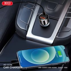 Автомобільний зарядний пристрій XO CC58 95W Car Charger Type-C PD 65W + USB-A 30W (Gray) (CC58_Tarnish) - Картинка 9