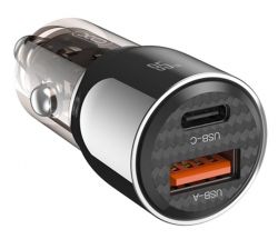 Автомобільний зарядний пристрій XO CC58 95W Car Charger Type-C PD 65W + USB-A 30W (Gray) (CC58_Tarnish) - Картинка 6