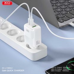 Сетевое зардное устройство XO L139 - 65W PD Dual USB-C & 18W QC USB-A White (L139_White) - Картинка 4