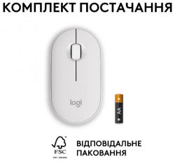  Logitech Pebble Mouse 2 M350s Tonal White (910-007013) (L910-007013) -  5