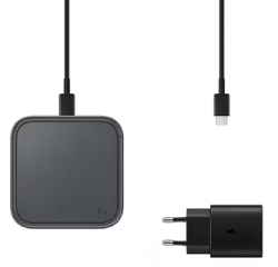 Бездротовий зарядний пристрій Samsung 15W Wireless Charger Pad with TA Dark Gray (EP-P2400TBEGEU) - Картинка 5