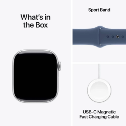 ����� �������� Apple Watch S10 GPS 46mm Silver Alum Denim Sp/b - M/L (MWWM3QH/A) - �������� 9